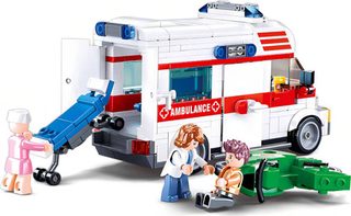 SLUBAN TOWN Auto sanitka 328 dílků + 3 figurky STAVEBNICE