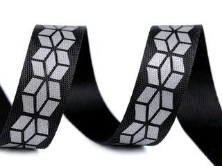 Popruh s reflexním potiskem šíře 20 mm METRÁŽ