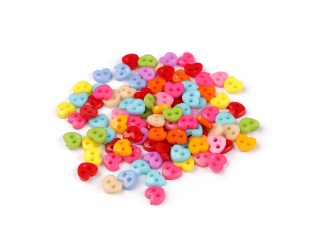 Mini knoflík pro panenky, postavičky Ø6 mm / srdce, hvězda, květ 100 kusů