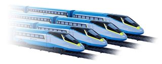 Vlak ČD SC České Dráhy Super City Pendolino s kolejemi na baterie Světlo Zvuk