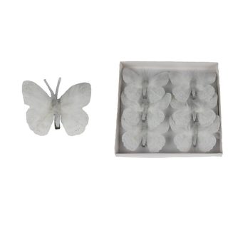 Dekorační motýl, 6ks X4971 - 7,8 x 6,5 x 1,2 cm