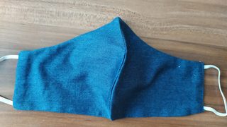 Bavlněná Dvouvrstvá rouška denim modrá