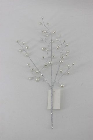Dekorační větvička s korálky X7590 - 32 cm