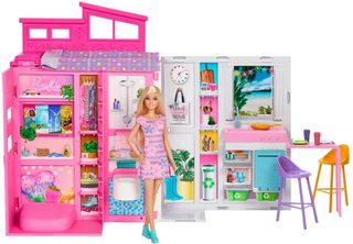Barbie herní set domek s příslušenstvím + panenka (Mattel)