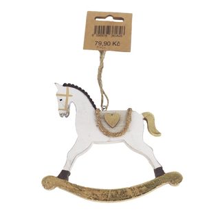 Vánoční houpací koník k zavěšení D6685 - 21 cm