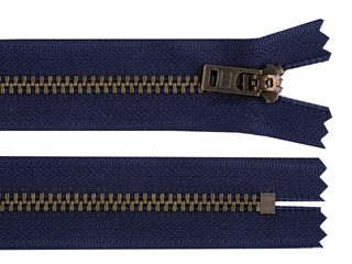 Kovový zip YKK No 5 délka 18 cm staromosazný (jeansový)