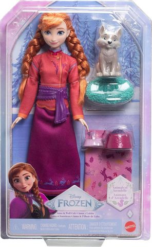 MATTEL Panenka Anna Ledové Království (Frozen) set s vlčetem a doplňky