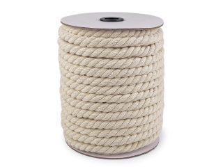 Bavlněná šňůra kroucená Ø12 mm na macramé, návin 29 metrů