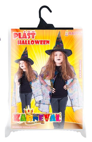 Kostým pro děti čarodějnice/halloween - plášť + klobouk