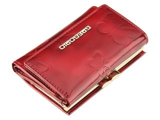 Gregorio šedá menší dámská kožená peněženka s motýly RFID v dárkové krabičce