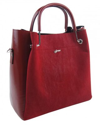 Elegantní dámská kabelka S728 červeno-bordová GROSSO