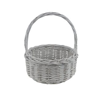 Proutěný košík bílý P2218/C - 28 cm