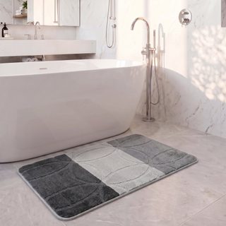 Koupelnová a WC předložka geometrie šedá
