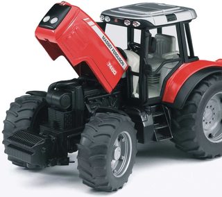 Bruder traktor Massey Ferguson + sklápěcí vůz červený 02045