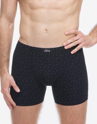 GINA pánské boxerky s delší nohavičkou, delší nohavička, šité, s potiskem 74181P