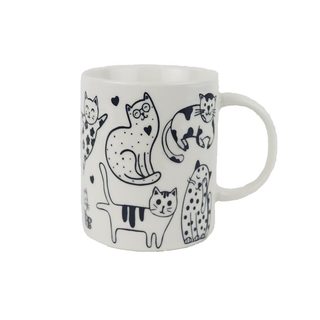 Porcelánový hrnek kočky X8698 - 360ml; 345 g; D80xH95xBD78mm