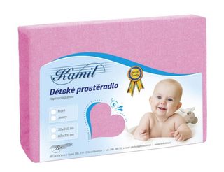 Dětské JERSEY prostěradlo Růžová 010