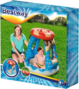 BESTWAY Baby bazén sladký domeček 91x91x89cm se stříškou 52270