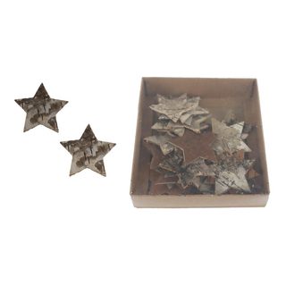 Dekorační hvězdičky z kůry, 24 ks D7952 - 5CM 24PCS/BOX:12X11X2.8CM