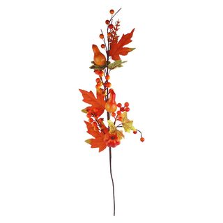 Dekorační větev s dýní X6412 - 73 cm