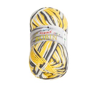Příze ROBIN COLOR Bílá,Šedá,Žlutá 60 100g / 150 m