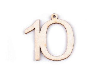 Dřevěná narozeninová čísla se závěsem 10 kusů