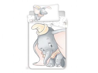 Bavlněné povlečení do postýlky Dumbo grey 100x135, 40x60 cm