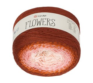 Příze Flowers Hnědá,Růžová 288