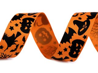 Rypsová stuha Halloween šíře 25 mm METRÁŽ
