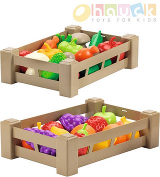 Přepravka set bedýnka s ovocem / zeleninou baby 2 druhy plast