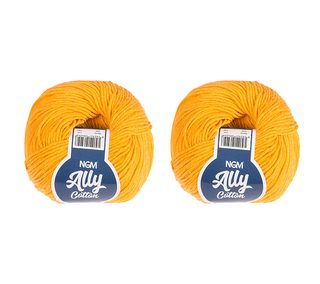 SET 2ks - Příze ALLY cotton Žlutá /039