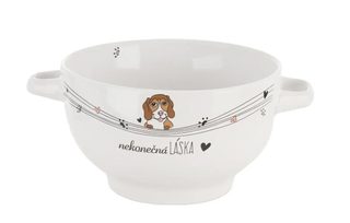 Miska keramická NEKONEČNÁ LÁSKA pes průměr 14 cm O0348 - dia 14 x 8 cm