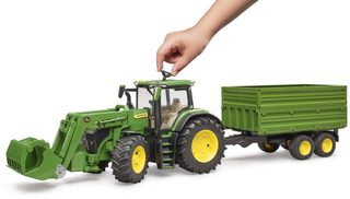 Bruder John Deere 7R 350 (čelní nakladač + přívěs) 03155