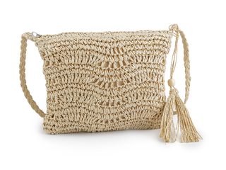 Háčkovavá kabelka z rafie - lýka se zipem 27x23 cm