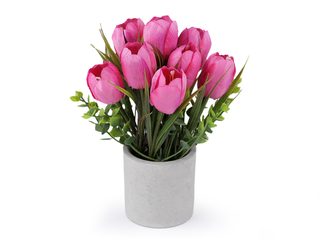 Umělé tulipány v květináči 22 cm