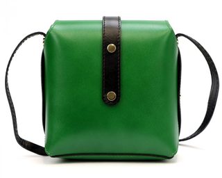 Kožená moderní malá dámská crossbody kabelka černá / zelená