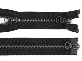 Zip kovový YKK No 5 dělitelný 2 jezdce / dvoucestný 50 cm na kožené bundy