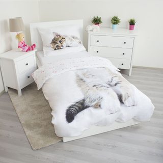 Povlečení Kitten white bavlněné 140/200, 70/90