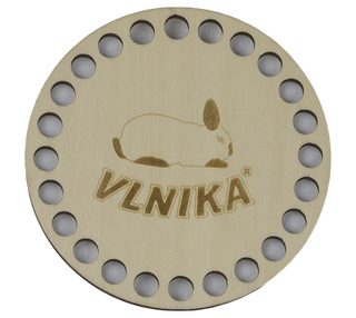 Dno - víko překližkové Natur kruh s králíčkem 10 cm průměr / otvory 8mm
