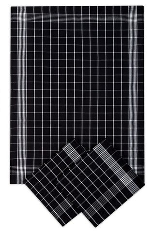 Utěrka Pozitiv Egyptská bavlna černá/bílá 50x70 cm balení 3 ks