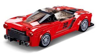 SLUBAN Model Bricks Auto červený italský sporťák 262 dílků + 2 figurky STAVEBNICE