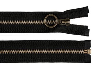 Kovový zip No 5 délka 80 cm s ozdobným jezdcem
