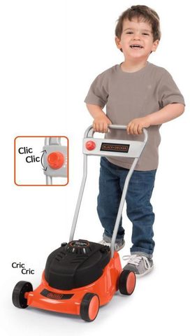 SMOBY Black and Decker sekačka zahradní dětská 35x56x23cm černooranžová plast