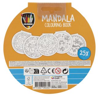 Kniha omalovánek Mandala 25 listů 15x15 cm