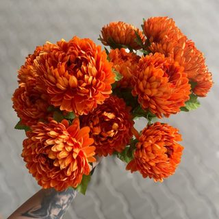 Chryzantéma 58 cm - oranžová