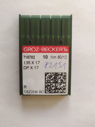 Strojové jehly do průmyslových strojů Groz - Beckert kulatý dřík 135X17/DPX17