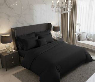 Saténové povlečení LUXURY COLLECTION 140x200, 70x90cm černé