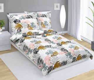 Povlečení krepové Šedá,Růžová,Hnědá 80/227
