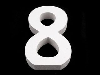 3D dekorace číslice, otazník, vykřičník výška 8 cm