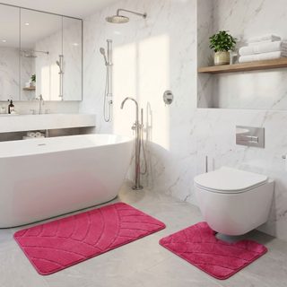 Koupelnová a WC předložka oblouky růžové